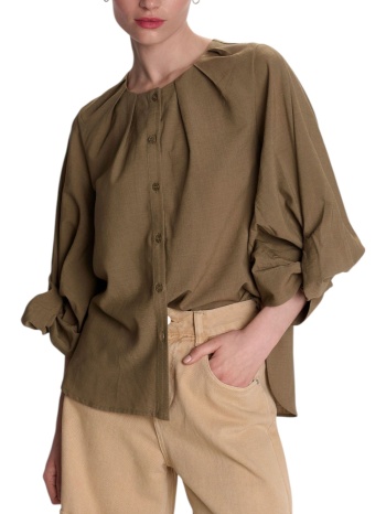 πουκάμισο μακρυμάνικο ale με μάο γιακά 8920617-khaki σε προσφορά