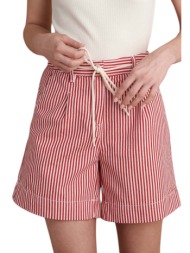σορτς attrattivo ριγέ με ζώνη σχοινί 9920975-red γυναικείο