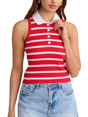 μπλούζα αμάνικη attrattivo μαρινιέρα με γιακά 9921032-red σε προσφορά