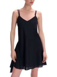 φόρεμα ale μίνι λινό 8921055-black γυναικείο