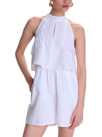 σορτς ale overall κοντό λινό 8921058-white γυναικείο σε προσφορά
