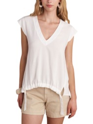 μπλούζα αμάνικη attrattivo με λαιμό v 91372261-off white γυναικείο