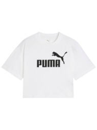 μπλούζα κοντομάνικη puma ess no.1 logo short length 684939-02 κορίτσι