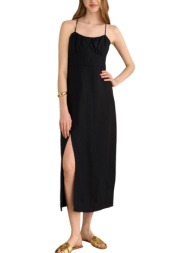 φόρεμα attrattivo μάξι λινό 9920945-black γυναικείο