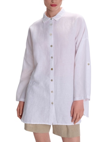 πουκάμισο μακρυμάνικο ale λινό μακρύ 8921056-white γυναικείο σε προσφορά