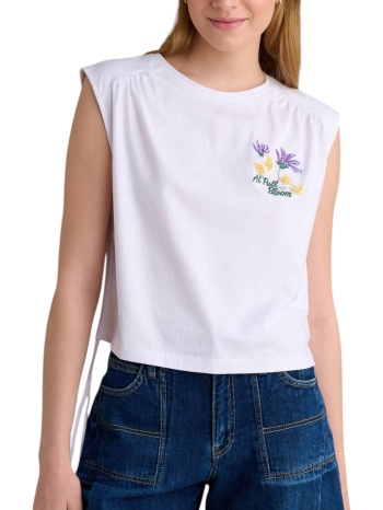 μπλούζα αμάνικη attrattivo με κέντημα 9921294-white σε προσφορά