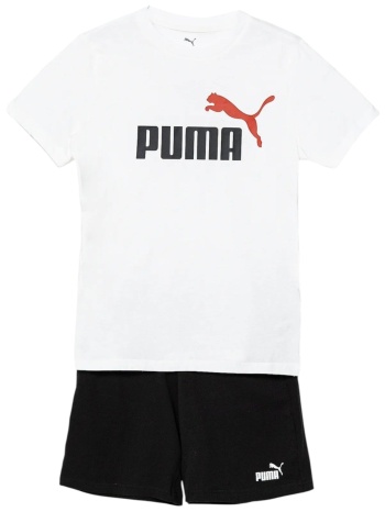 αθλητικό σετ puma logo tee αnd shorts set 686298-02 αγόρι