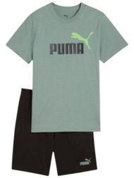 αθλητικό σετ puma logo tee αnd shorts set 686298-30 αγόρι