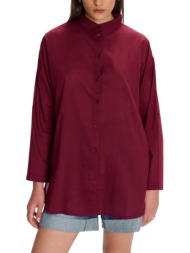 πουκάμισο μακρυμάνικο ale μακρυμάνικο μονόχρωμο 8921224-burgundy γυναικείο