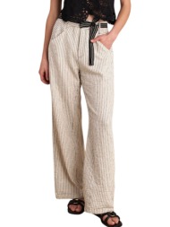 παντελόνι υφασμάτινο attrattivo ριγέ με ζώνη 91103094-off white γυναικείο