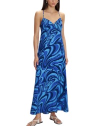 φόρεμα ale μακρύ εμπριμέ με χιαστή πλάτη 81161855-multicolor γυναικείο