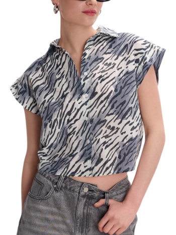 πουκάμισο κοντομάνικο ale zebra print 8921017-white σε προσφορά