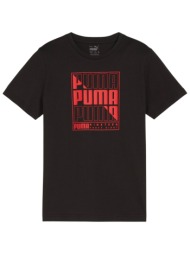 μπλούζα κοντομάνικη puma graphics wording tee b 680298-01 αγόρι