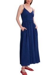 φόρεμα ale μακρύ με σχέδιο στο μπούστο 8921111-blue γυναικείο