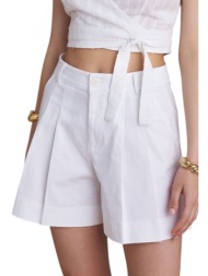 σορτς attrattivo με πιέτες 91007673-white γυναικείο