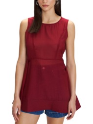 top ale αμάνικο μονόχρωμο 8921101-cherry γυναικείο