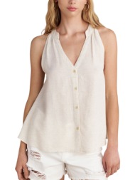 top attrattivo αμάνικο με κουμπιά 9921286-natural γυναικείο