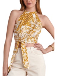 top attrattivo εμπριμέ με δέσιμο πίσω 9921263-pineapple γυναικείο