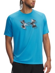 μπλούζα κοντομάνικη under armour tech print fill 1390208-452 ανδρικό