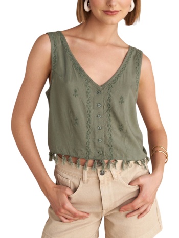 top attrattivo αμάνικο με κεντήματα 9921141-light khaki σε προσφορά