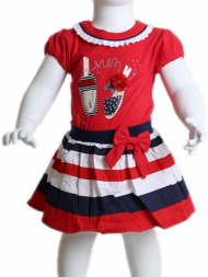 βρεφικό σετ μπλούζα - φούστα με σχέδιο παπουτσάκια (κόκκινο)