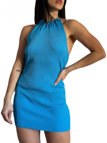 φόρεμα πλεκτό εξώπλατο (μπλε)