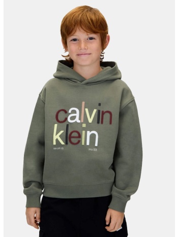 calvin klein color logo graphic terry hoodie