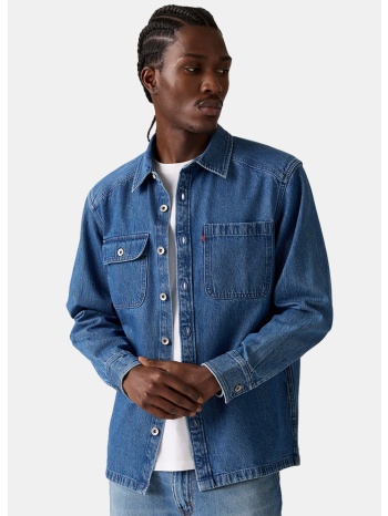 levi`s truckee ls overshirt med indigo - worn in