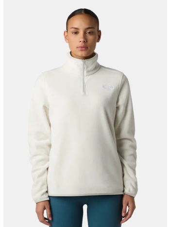 the north face w glcr flc 1/4 zip jkt white dune