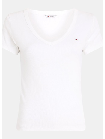 tommy jeans slim essential rib γυναικείο t-shirt
