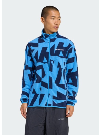 adidas terrex m multi printed full-zip fleece jacket