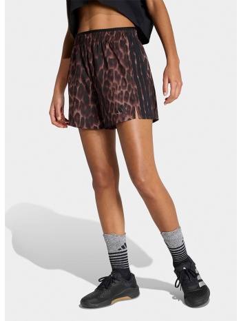 adidas w workout essentials leopard woven shorts