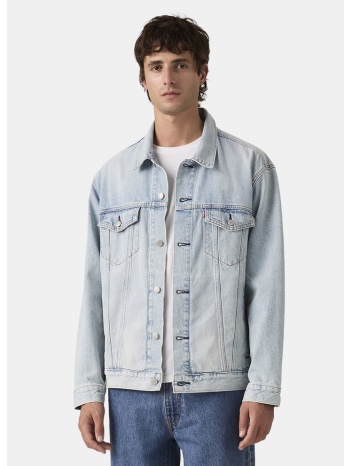 levi`s m relaxed fit trucker light indigo - worn i