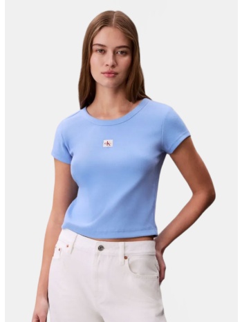 calvin klein a- woven label 2x2 rib baby γυναικείο t-shirt