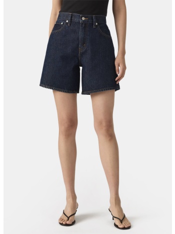 levi`s w high baggy short dark indigo - flat finis