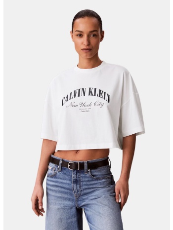 calvin klein boxy heritage crest γυναικείο cropped t-shirt