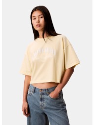 calvin klein boxy heritage crest γυναικείο cropped t-shirt (9000271159_93525)