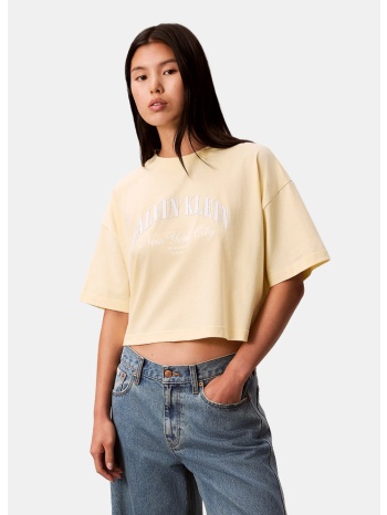 calvin klein boxy heritage crest γυναικείο cropped t-shirt