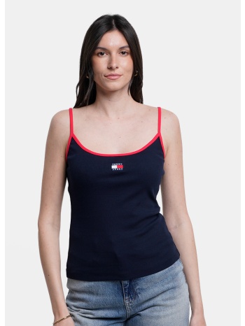 tommy jeans badge strappy γυναικείο αμάνικο t-shirt