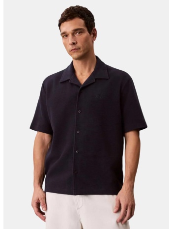 calvin klein cotton waffle ανδρικό κοντομάνικο πουκάμισο