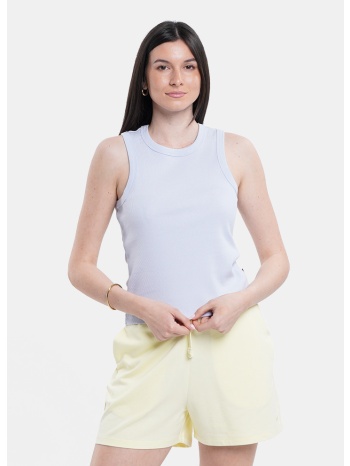up ribbed butterfly γυναικείο αμάνικο t-shirt