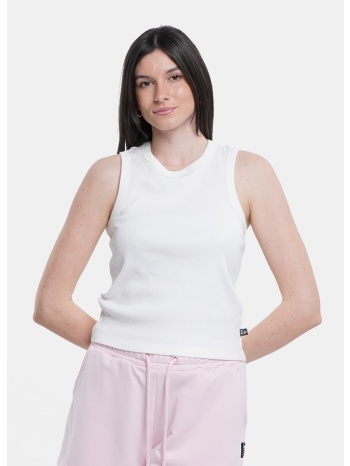 up ribbed butterfly γυναικείο αμάνικο t-shirt