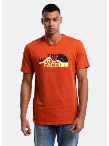 the north face m mountain line tee rustdbrnz/led