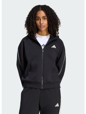 adidas sportswear w stadium small logo full zip hoodie