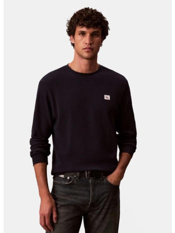 calvin klein m ls waffle badge crewnk tee (9000293525_2801)