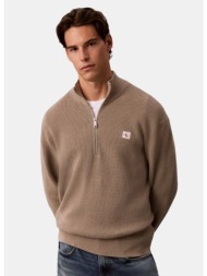 calvin klein cotton waffle half zip ανδρικό πουλόβερ (9000293550_97777)