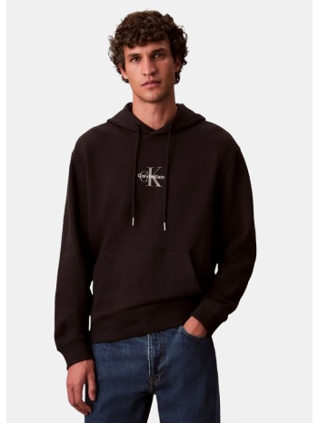 calvin klein micro monologo ανδρικό φούτερ με κουκούλα