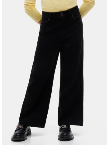 tommy jeans mabel wide leg black παιδικό τζιν παντελόνι