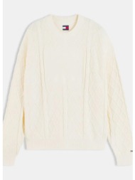 tommy jeans diamond cable knit relaxed ανδρικό πουλόβερ (9000293679_15539)