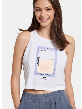 bodytalk smudge γυναικεία αμάνικη cropped μπλούζα